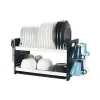 Qasa Rustless 2 Tier Plastic Dish Drainer for draining plates and keeping arranged