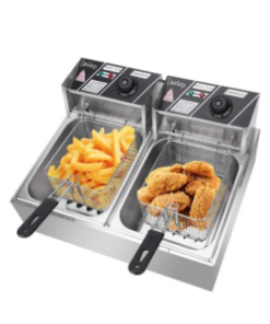 Commercial Double Tank Electric Deep Fryer for healthy fries
