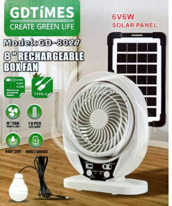 GDTIMES 8'' Rechargeable Fan