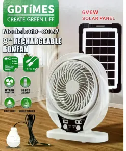 GDTIMES 8'' Rechargeable Fan