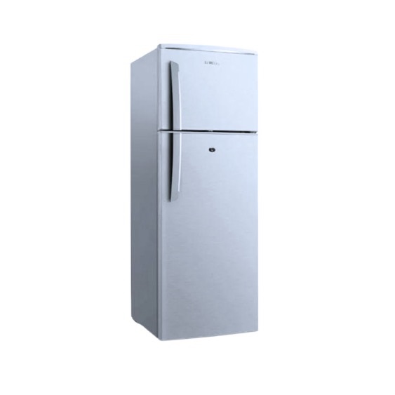 a white refrigerator with two doors - Bruhm 200L Double Door Refrigerator