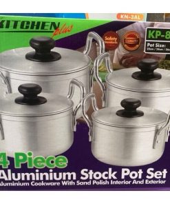 Alternative view of Kitchen Plus 4pcs Aluminium Stock Pot Set