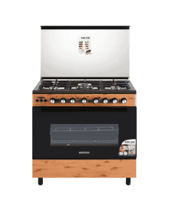 Bruhm 5 Burner Gas Cooker 90x60 Wood