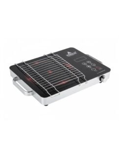 Pinnacle Infrared Cooker with a grill on it. The color of the cooker is black.