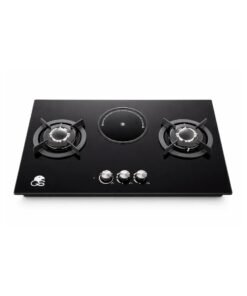 GS 3 Burner Gas + 1 Hotplate Glass Inbuilt Cooker in a white background