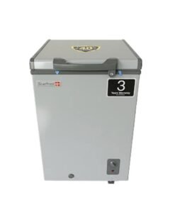 Scanfrost 100L Chest Freezer in a white background with a 3 years warranty