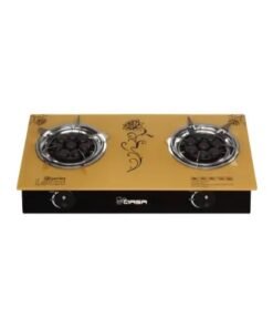 QASA 2 Burner Table Top Glass Gas Cooker QGC-2BG Lotus