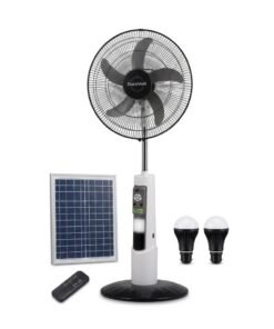 Duravolt 18-inch 4 in 1 Rechargeable Fan with Solar Panel