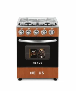 Nexus 4 Burner Gas Cooker Wood Finish 50x50