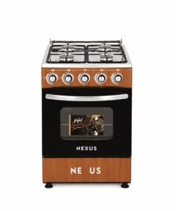 Alternative view of Nexus 4 Burner Gas Cooker Wood Finish 50x50