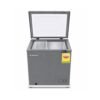 Tamashi 145L Chest Freezer in gry color and the freezer door is opened